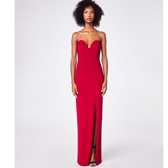 NWT Nicole Miller Structured Jersey Strapless Gown - Picture 3 of 11